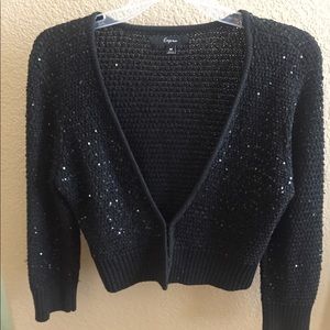 Express 3/4 sleeve sequence cardigan